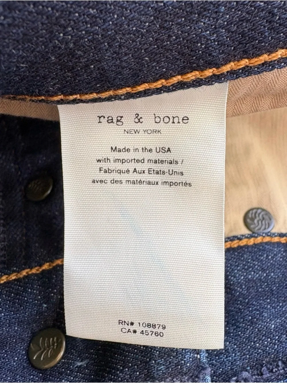 Rag & Bone Fit 2 Slim Jeans Size 33W 32L